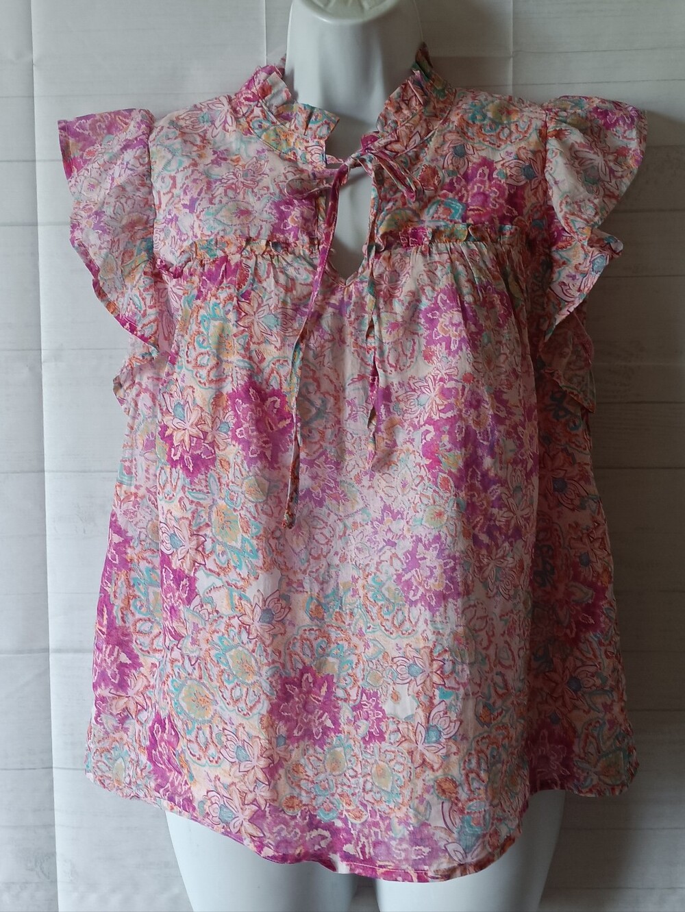 FATE Pink Cotton Floral Ruffle Top 59.00